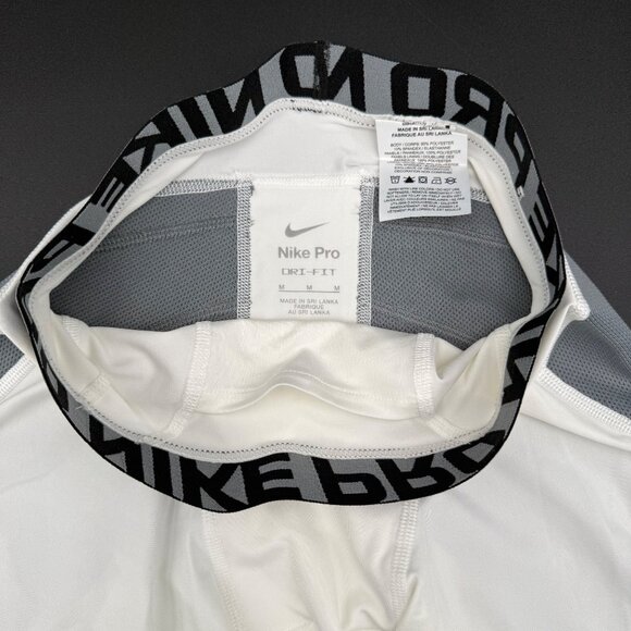 Nike Pro Dri-Fit Boys Big Kids Medium Heist Baseball Slider Shorts White Gray - Picture 2 of 4